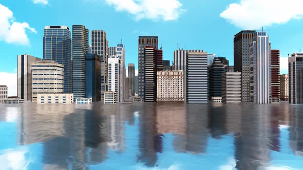 Large Metropolis Flooded - Climate Change