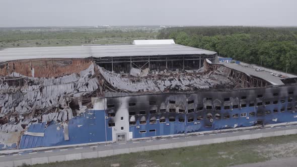 Bucha Ukraine  Warehouse Destroyed By War