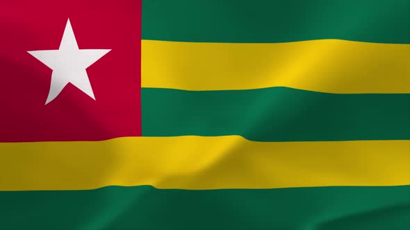 Togo Waving Flag Animation 4K Moving Wallpaper Background