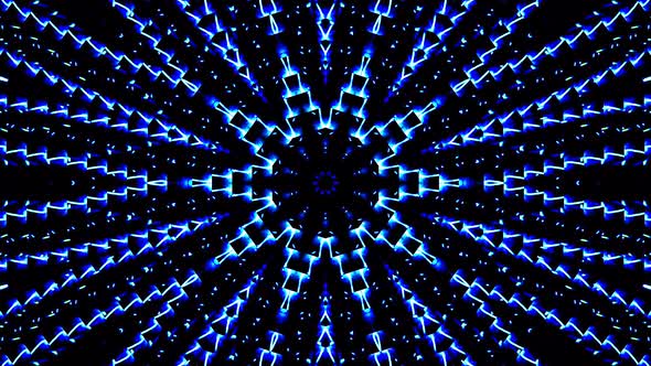 color blue lines glowing waves  shape background kaleidoscope abstract