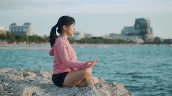 Zen yoga meditation practice in nature.