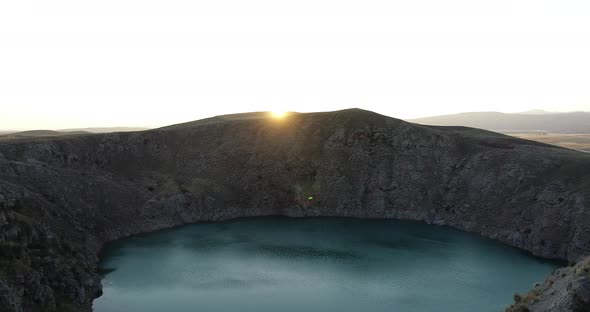 sunset at Kızılçan crater lake