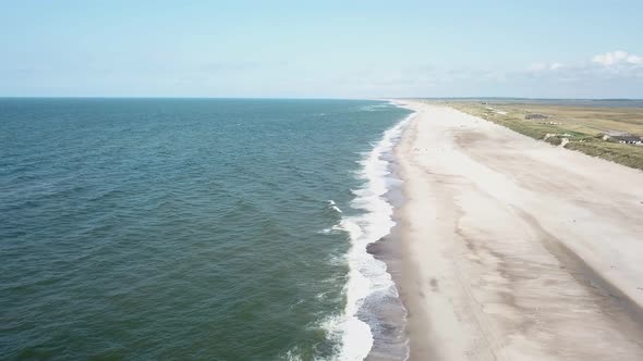 Aerial View of the Sondervig Beach in Denmark - Europe