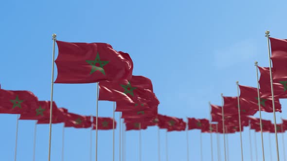 Morocco Row Of Flags Animation