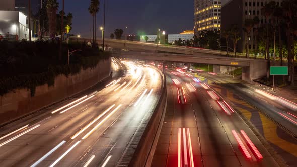 Los Angeles Freeway Traffic Time Lapse