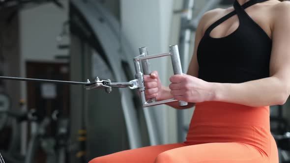 Close Up of Sports Girl in the Gym