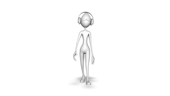 3d Character Man Walk  Loop On White Background