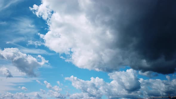 Clouds in the blue sky timelapse 