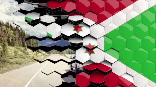 Burundi Flag Hexagon Transition - 4K Resolution