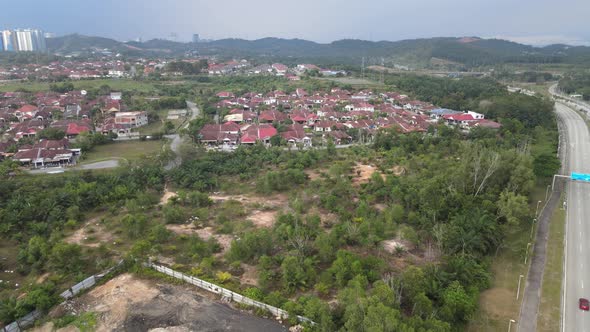 Aerial view of housing area and Highway in Kajang