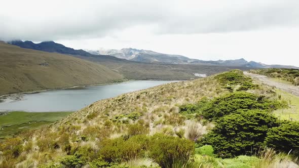 Stunning aerial shot over a nature reserve and national park in South America