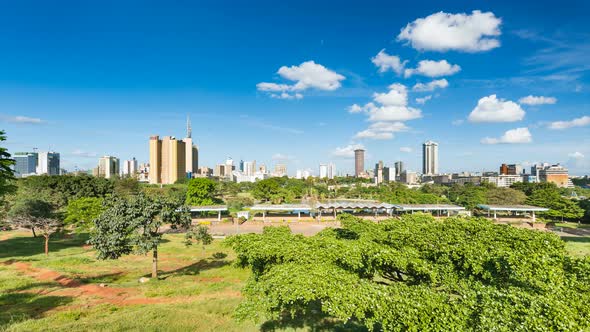 Nairobi Skyline And Uhuru Park Timelapse, Kenya 