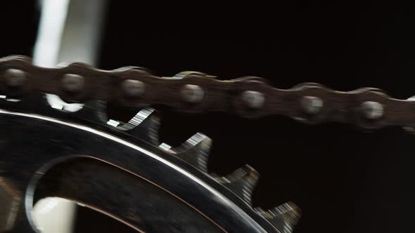 Close Up Macro Rusty Bike Bicycle Chain and Gear