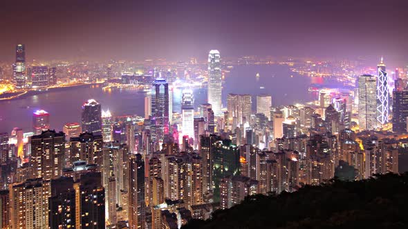 Time Lapse of the amazing skyline of Hong Kong at night