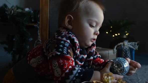 Upset Toddler Throws Christmas Decoration