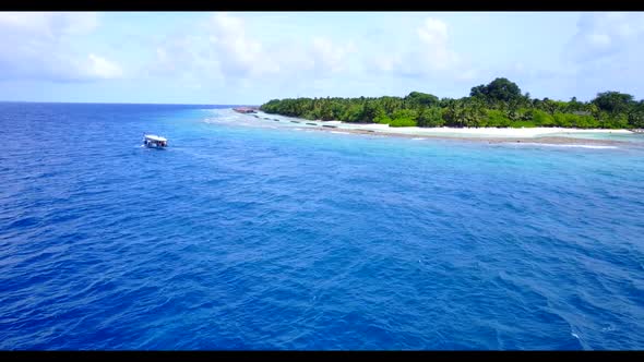 Aerial drone view texture of perfect coastline beach holiday by turquoise ocean and white sand backg