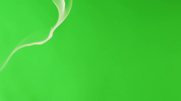 Smoke Jet on Green Chroma Key Background