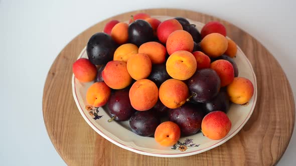 Apricots and Plums on the Plate