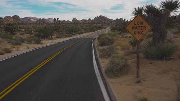 Driving the Road in Joshua Tree National Park, California