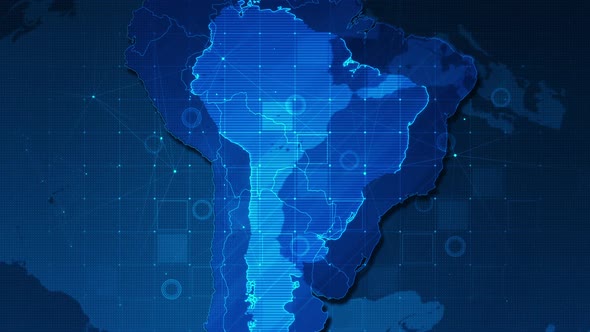 Business Map Technology South America Concept
