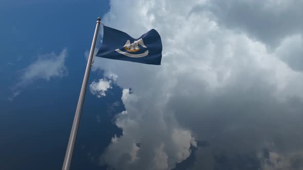 Louisiana State Flag Waving 4K