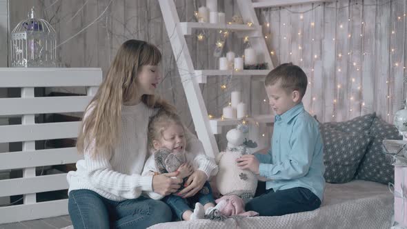 Capricious Little Girl Acts Up with Mother and Brother