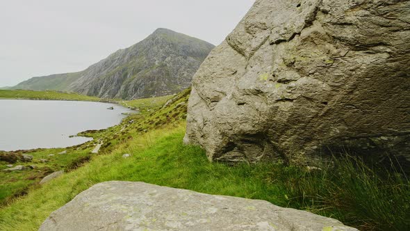 Wonderful View Of The Llyn Idwal In Cwm Idwal, Snowdonia National Park In Wales, UK - Perfect Hiking