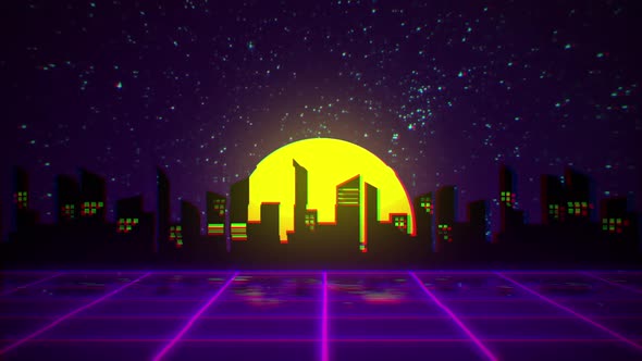 Animated 80' Retro Background Video V2