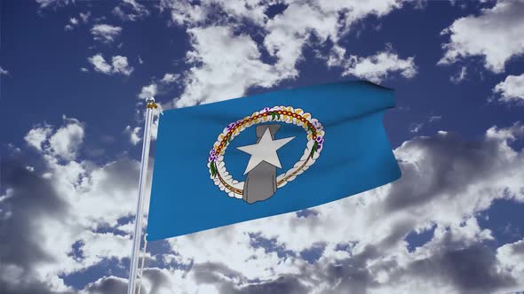 Northern Mariana Islands Flag With Sky