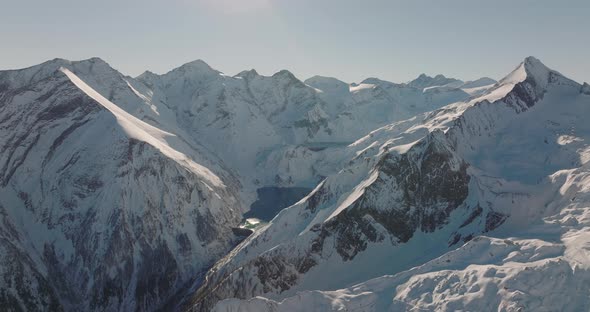 Drone Over Kitzsteinhorn Mountain Peaks