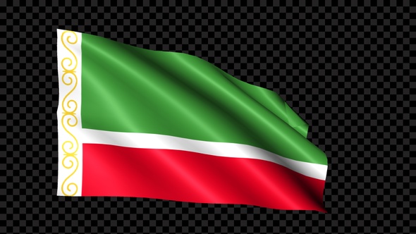 Chechen Repub Lic Flag Blowing In The Wind