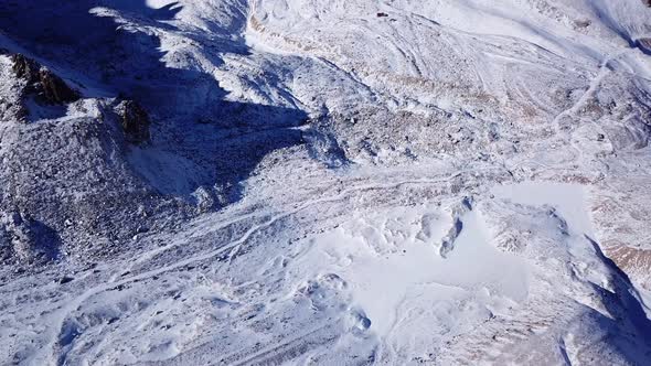 High Rocks Covered with Snow