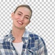 Cheerful young woman talking to a camera, Alpha Channel - VideoHive Item for Sale