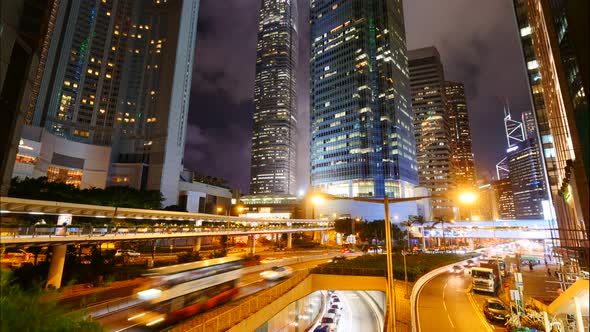 Beautiful building and architecture around Hong kong city skyline