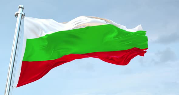 Bulgaria Republic Flag Waving loop 4K