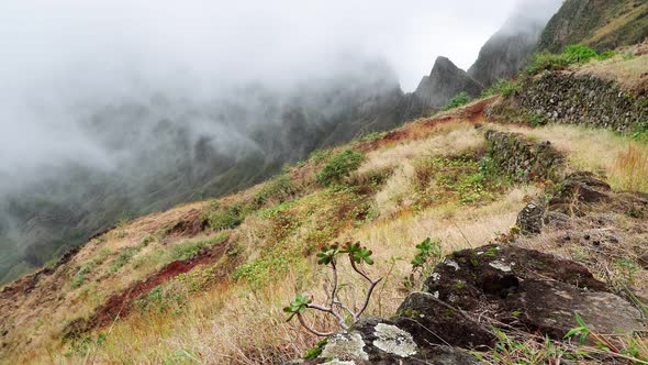 Majestic View of Mountains and Valleys on the Trekking Path on Santo Antao Island