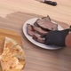 Slices of Roasted Meat in Slow Motion - VideoHive Item for Sale