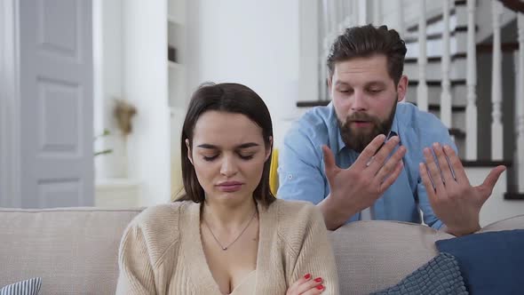 Woman which Listening How Her Excited Boyfriend Listing the Troubles in their Relationships
