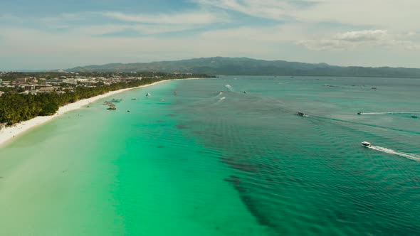 Boracay Island with White Sandy Beach Philippines