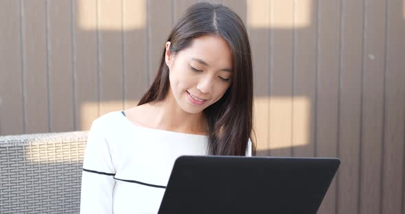 Woman use of notebook computer