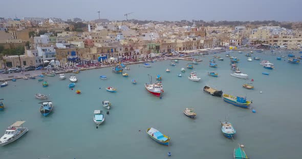 mediterranean traditional colorful boats luzzu.