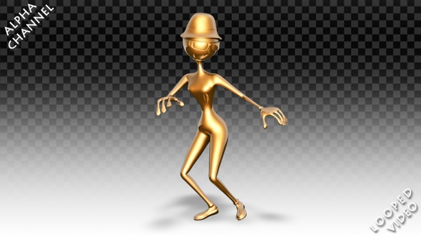 3D Gold Woman - Cartoon Twist Dance