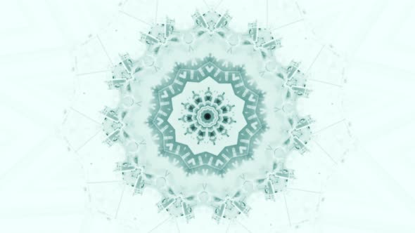 Kaleidoscope sequence ink patterns. 4k Abstract white and blue motion graphics background. Or for yo