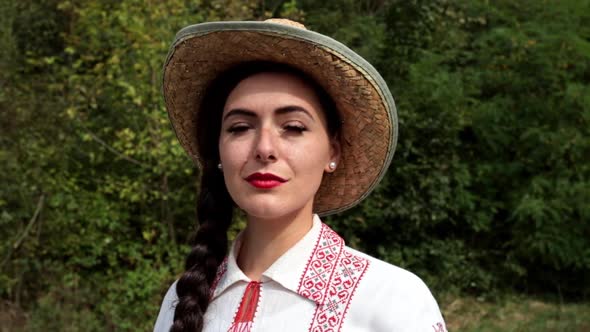 Romanian girl in nature - looking far away