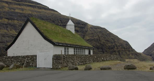 Wide Angle of a Church in the Faroe Islands