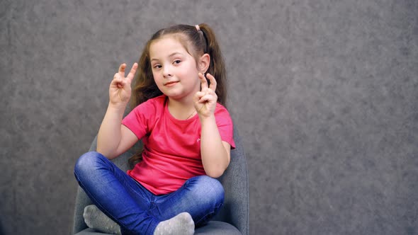 Portrait of happy girl, Close up portrait of child girl looking at camera