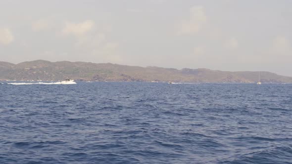 View of Yacht Near Ibiza Island