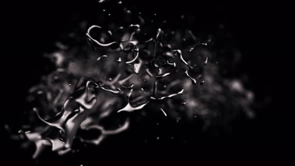 Abstract animation of moving grey liquid substance