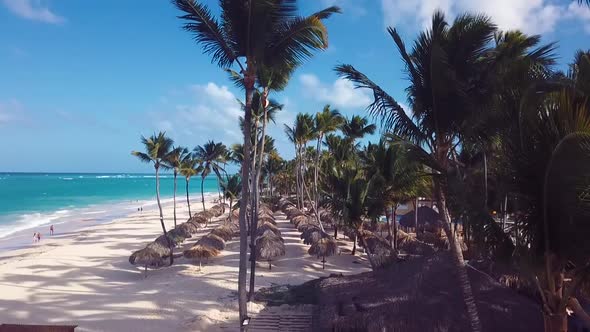 Resort In Paradise Dominican Republic With Palms And Blue Water 60fps