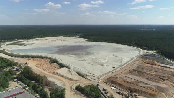 Aerial view of Huge sand dumps from a gold mine. 04